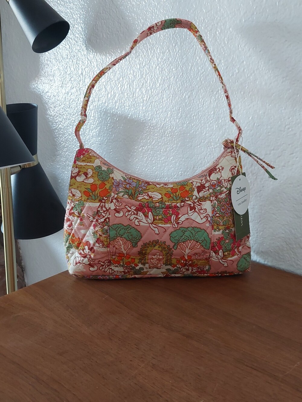 Vera Bradley Disney Mickey's Promenade Post Shoulder Bag Pink Floral NWT
